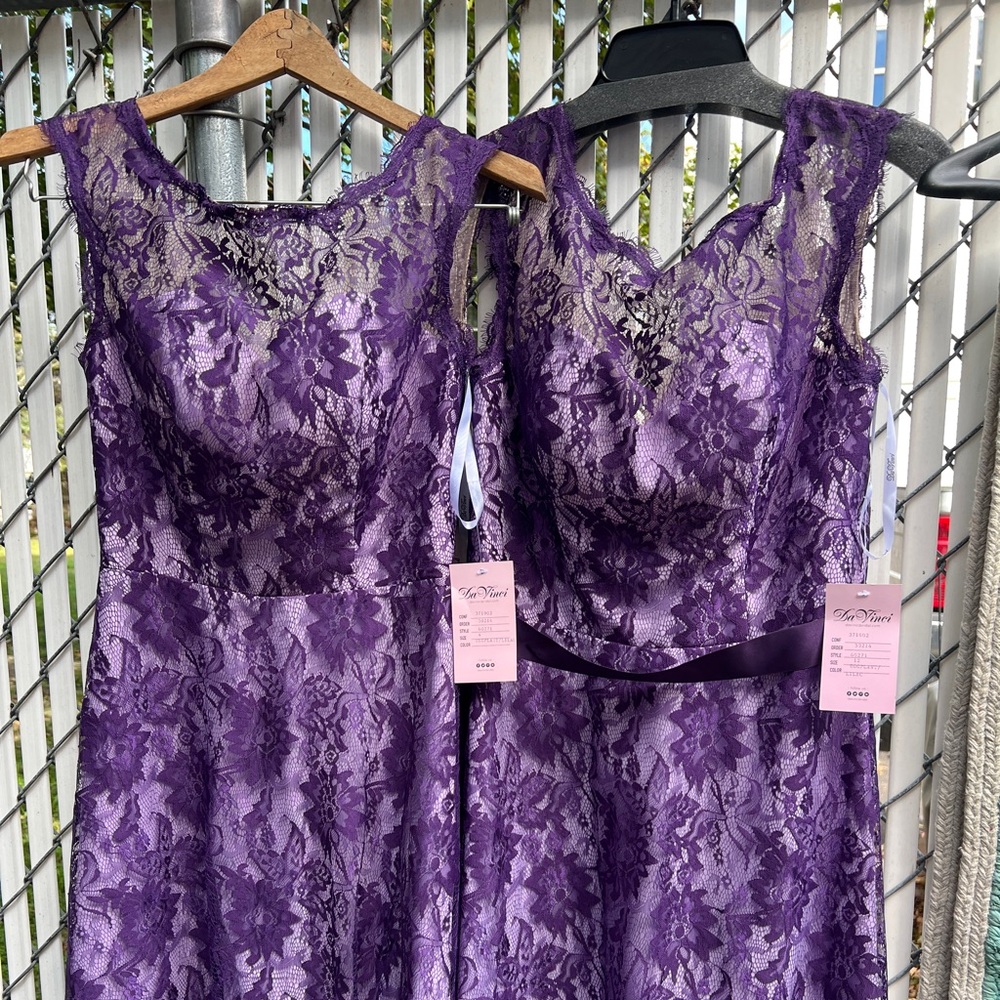2 Mother/Daughter Sisters Bridesmaid Dresses Women’s Sizes 4, 12, Eggplant/Lilac
